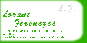 lorant ferenczei business card